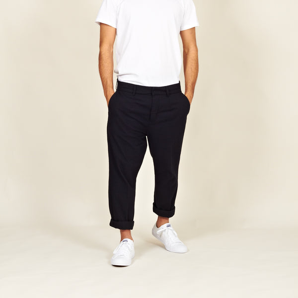 Boticas cotton flannel chinos black front