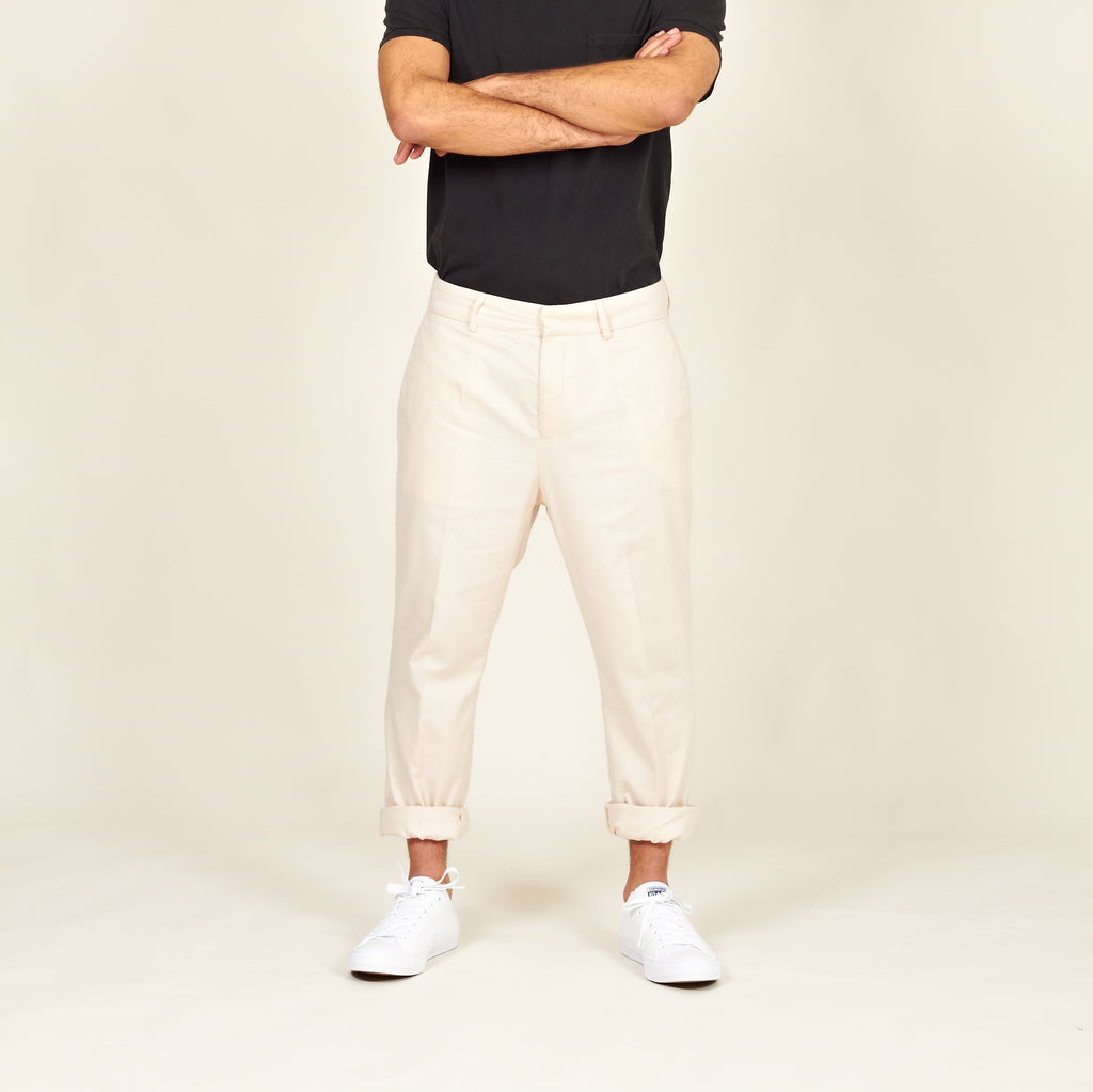 Boticas cotton flannel chinos off-white front