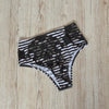 Floral stripy high waisted bikini bottoms