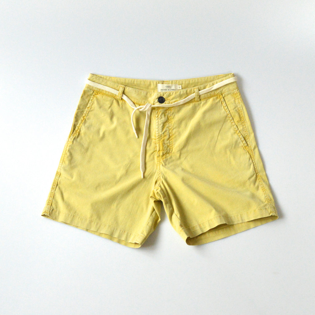 Mens yellow cotton best sale shorts