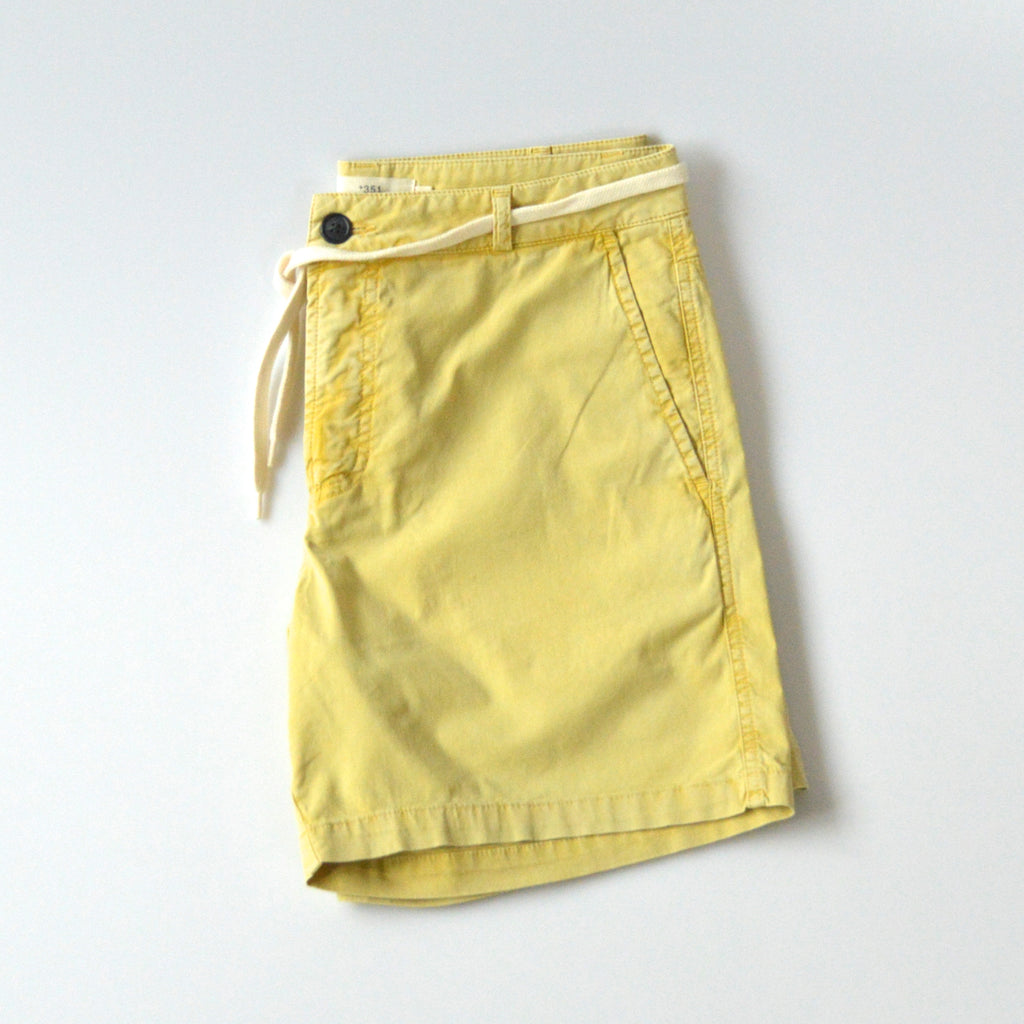 Mens yellow cotton shorts side