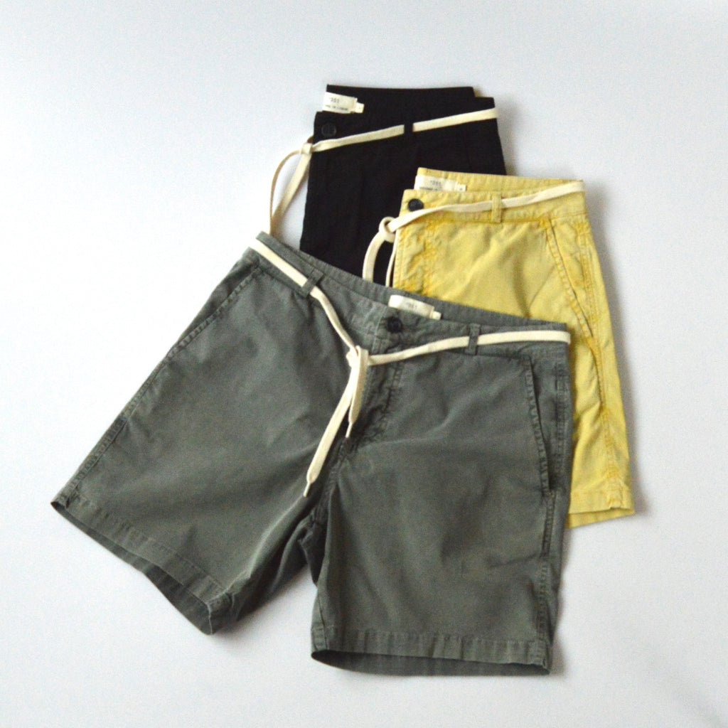 Mens cotton shorts grey yellow and black