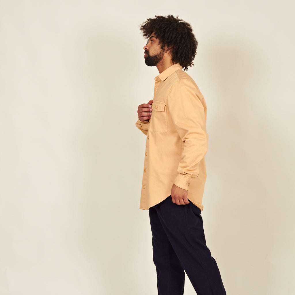 Luso heavy cotton shirt beige side