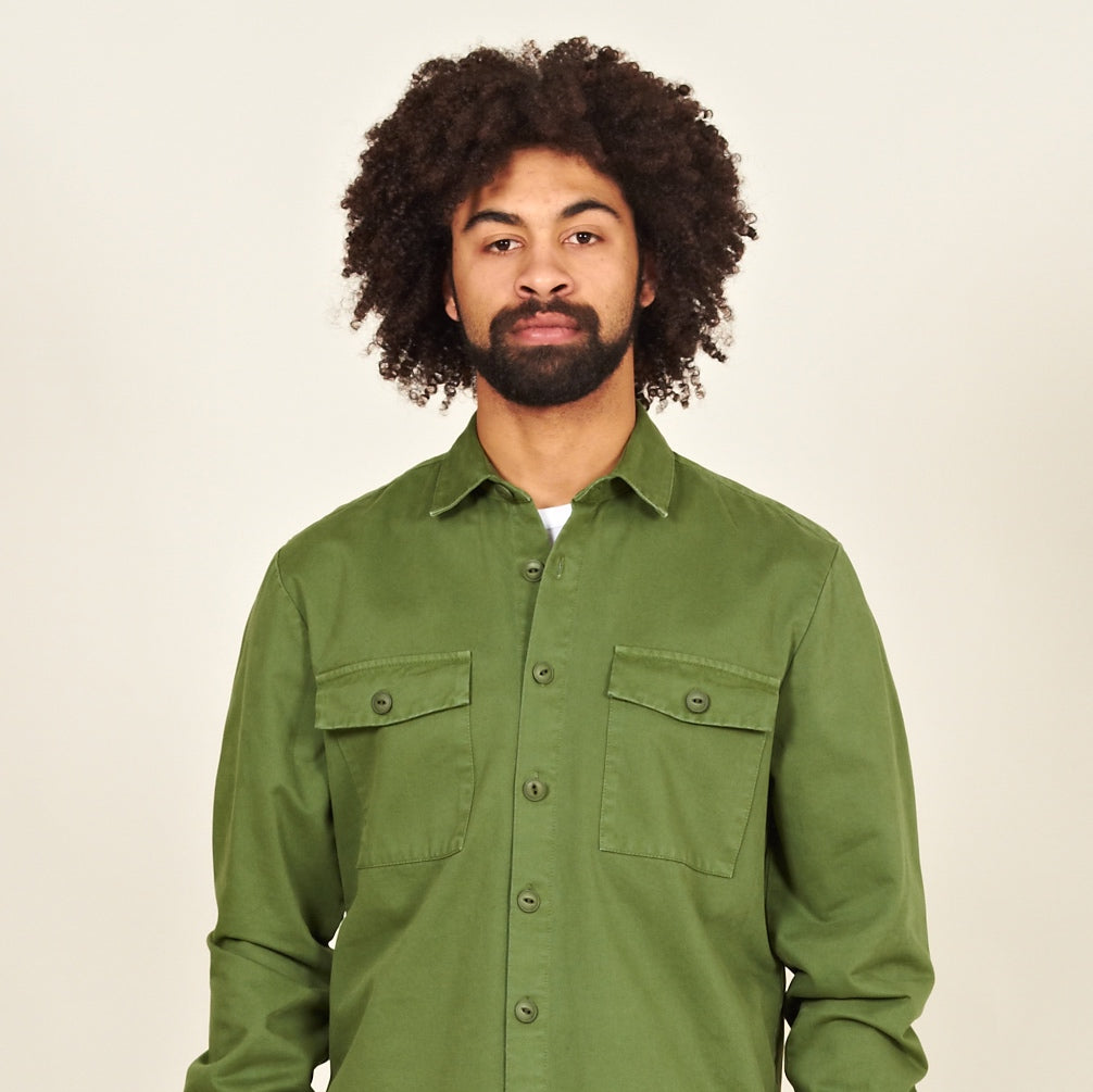 Luso heavy cotton shirt green
