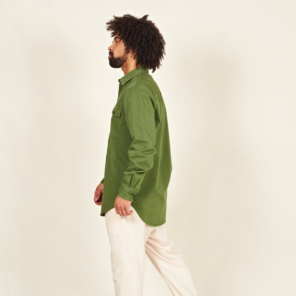 Luso heavy cotton shirt green side