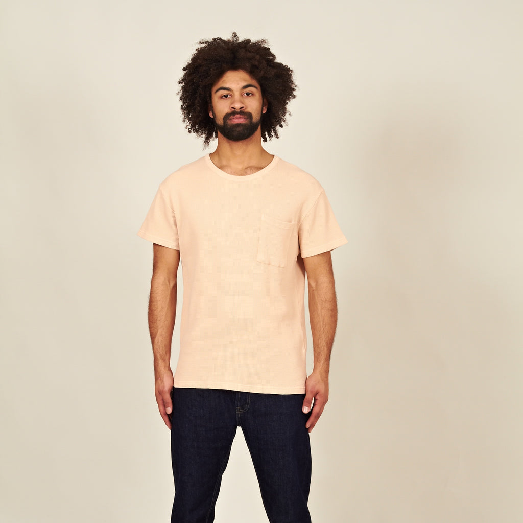 Palhais waffle cotton tshirt beige front