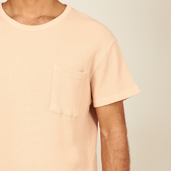 Palhais waffle cotton tshirt beige detail