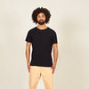 Palhais waffle cotton tshirt black front