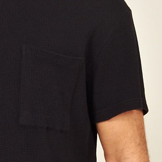 Palhais waffle cotton tshirt black detail