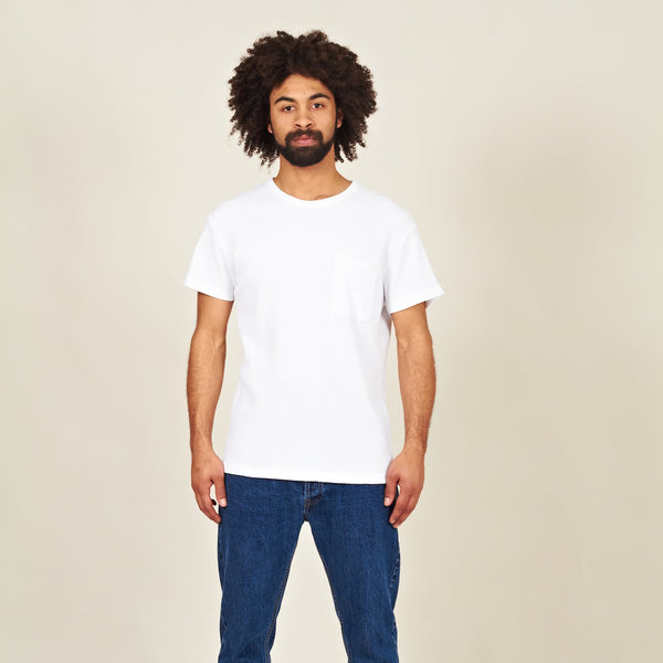 Palhais waffle cotton tshirt white front