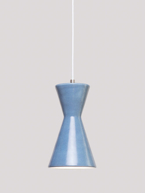 Vora Handmade Ceramic Pendant Lamp in Denim