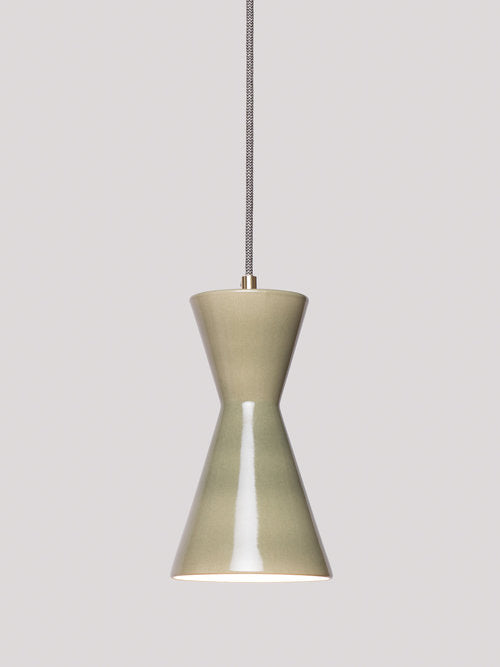 Vora Handmade Ceramic Pendant Lamp in Olive
